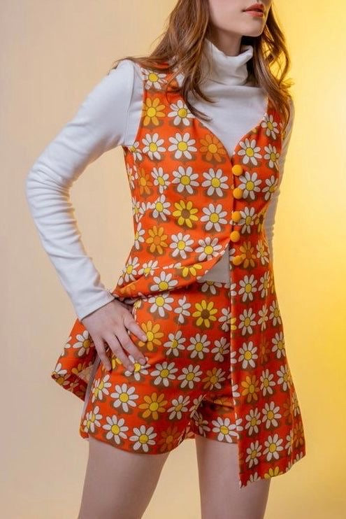 Daisies Vest & Shorts Set